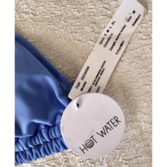 Hot Water Double Tunnel String Bikini Top Blue Medium. - Picture 5 of 7